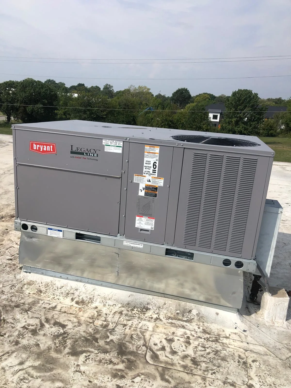 Bryant Legacy Line commercial rooftop package unit installation